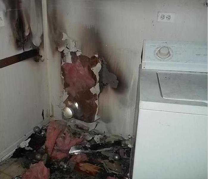 removed dryer, burned walls much damage